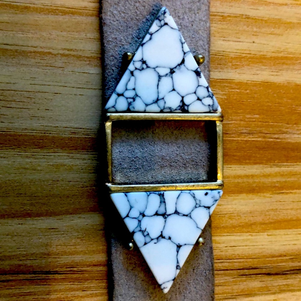 Grey with Marble triangles - choker necklace